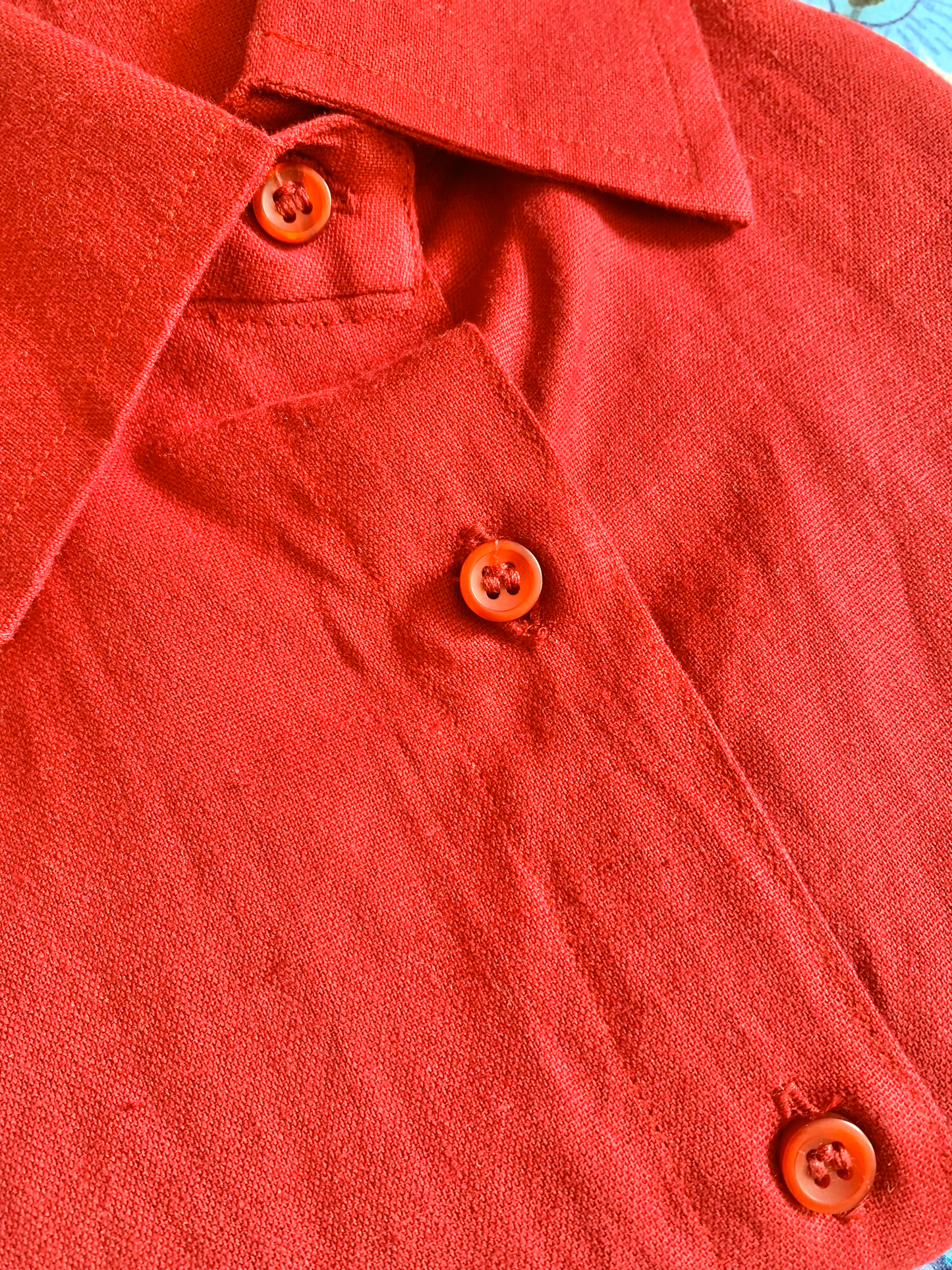 Pure Cotton Red Oversized Shirt For Women