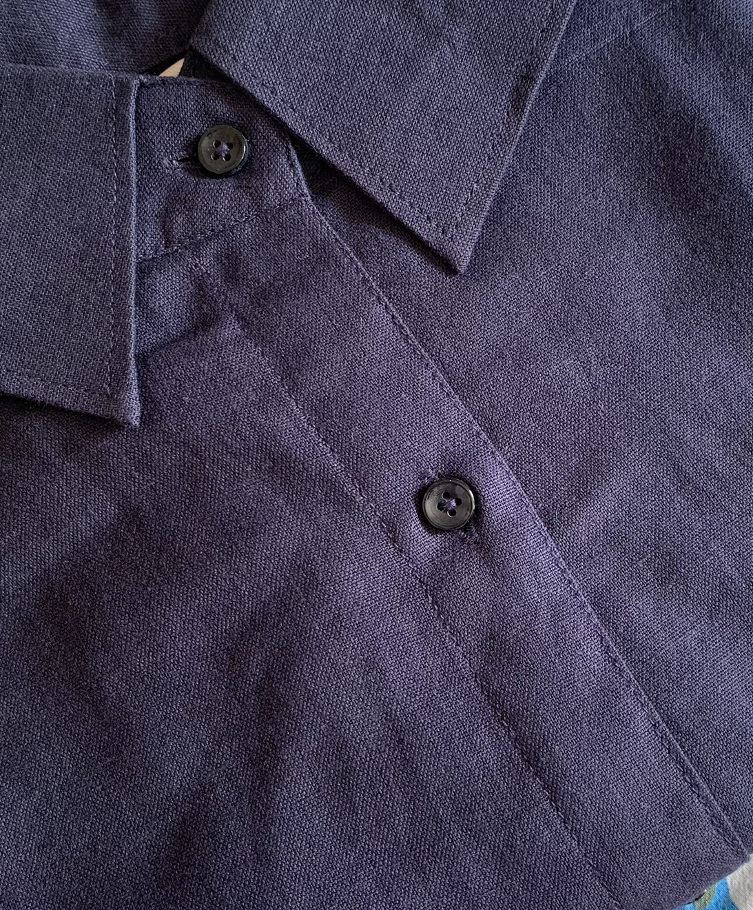 Pure Cotton Navy Blue Oversized Shirt For Women